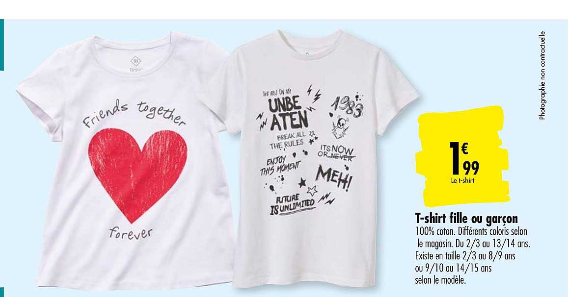 tshirt fille ou garçon