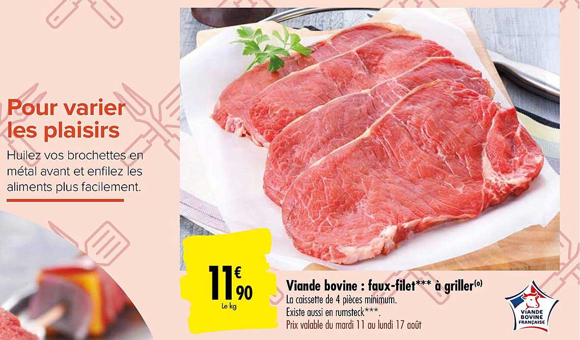 Viande Bovine Faux Filet à Griller