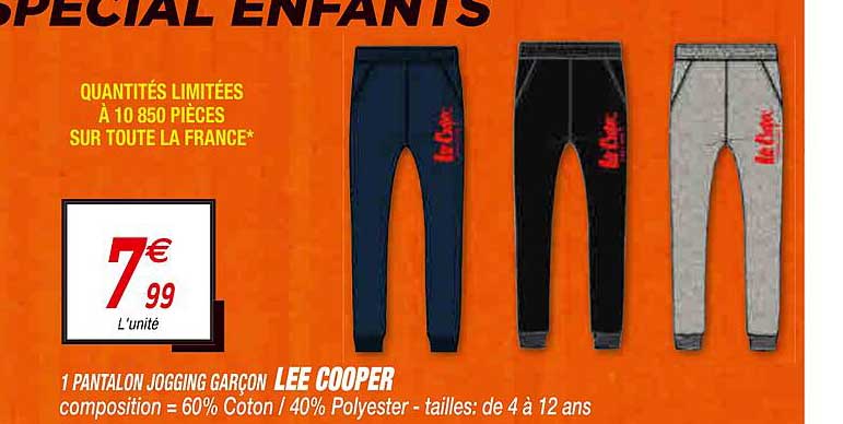 1 pantalon jogging garçon lee cooper