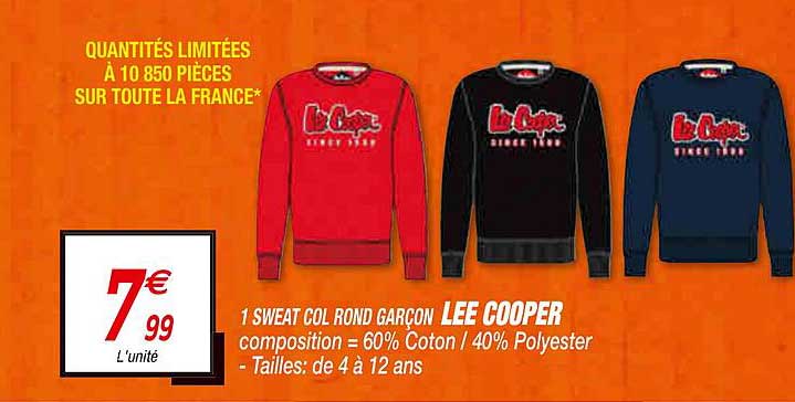 1 sweat col rond garçon lee cooper