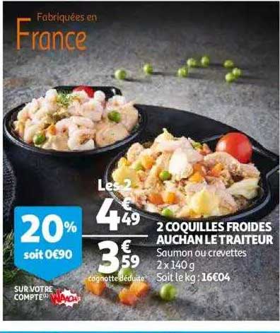 2 coquilles froides auchan le traiteur
