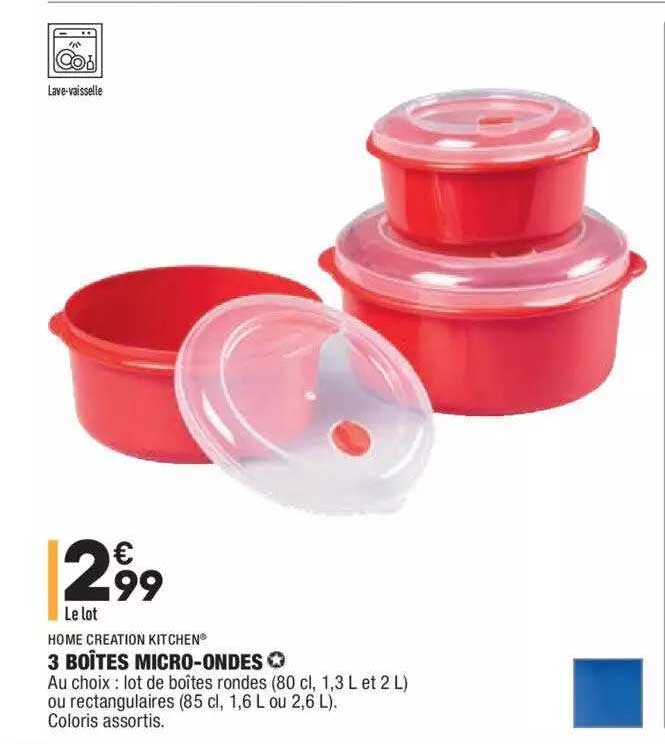 3 boîtes micro-ondes home creation kitchen