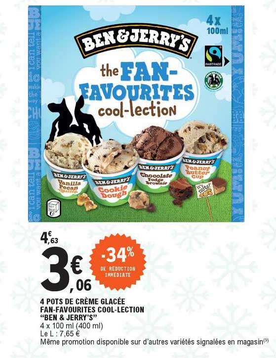 4 pots de crème glacée fan-favourites cool-lection "ben & jerry's"