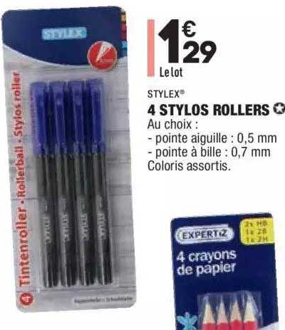 4 stylos rollers stylex