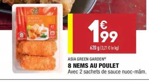 8 nems au poulet asia green garden