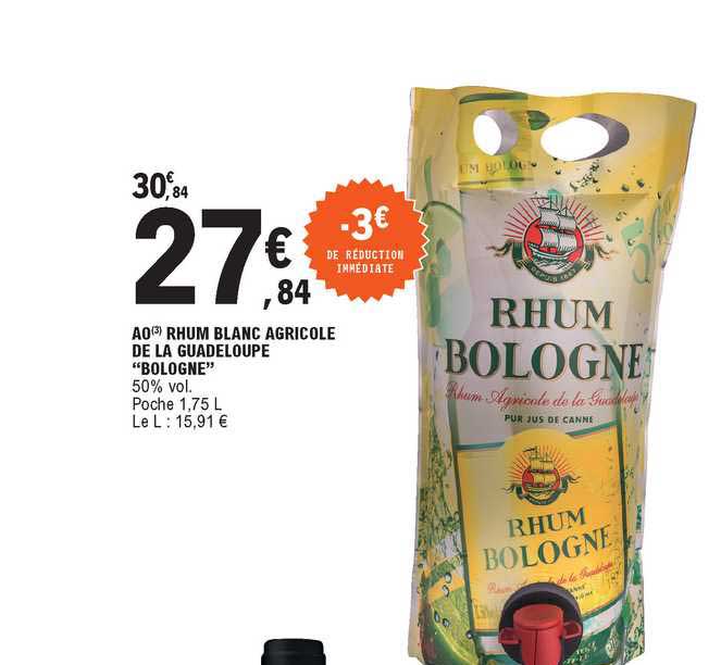 Ao Rhum Blanc Agricole De La Guadeloupe "bologne"