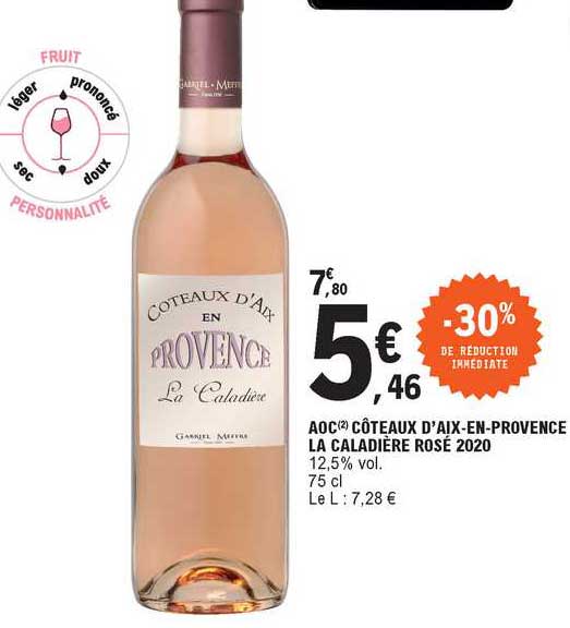 aoc côteaux d'aix-en-provence la caladière rosé 2020