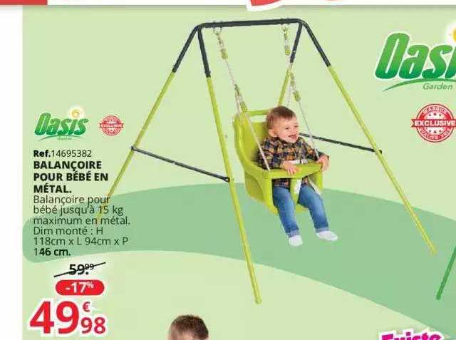balançoire pour bébé en métal oasis