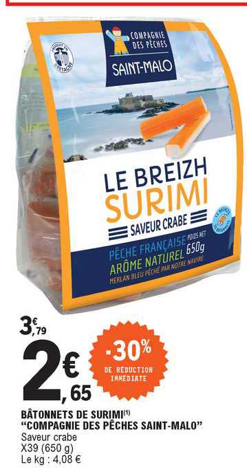 bâtonnets de surimi "compagnie des pêches saint-malo"
