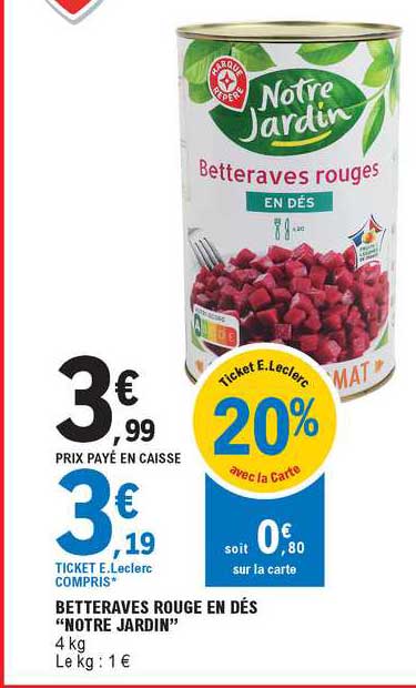 betteraves rouge en dés "notre jardin"