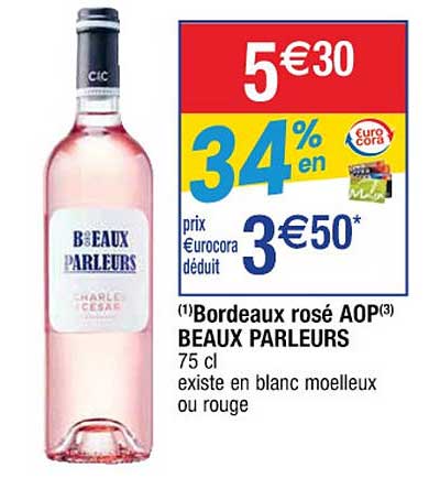 bordeaux rosé aop beaux parleurs
