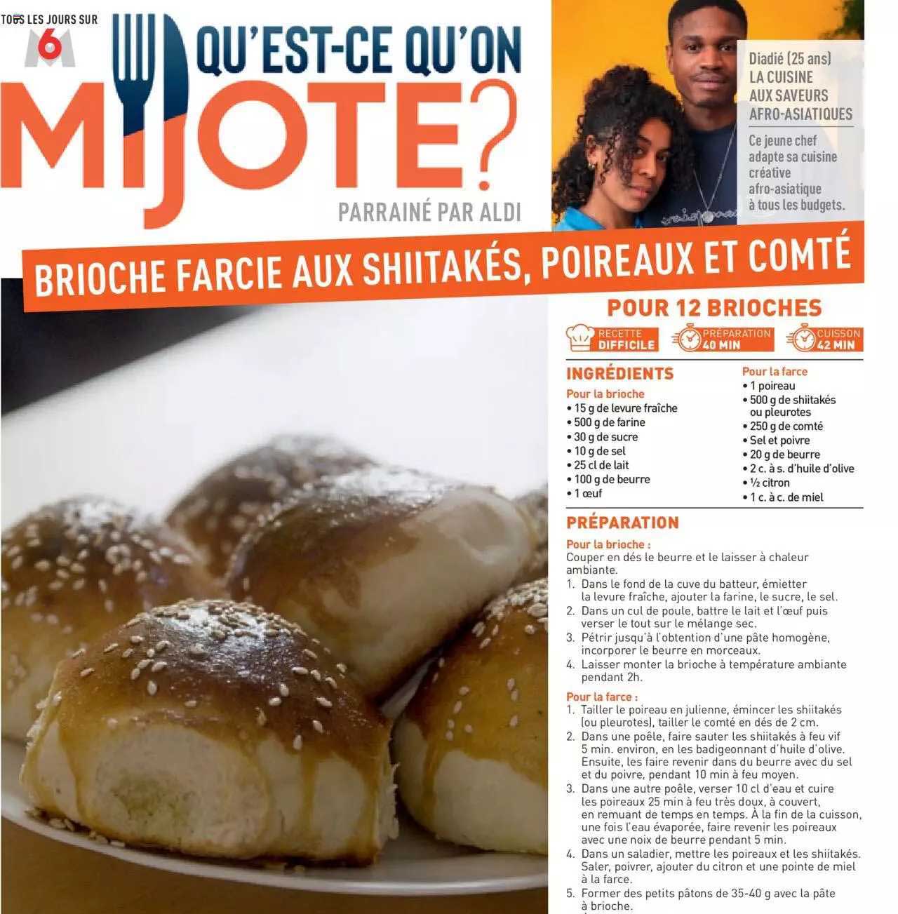 brioche farcie aux shiitakés, poireaux et comté