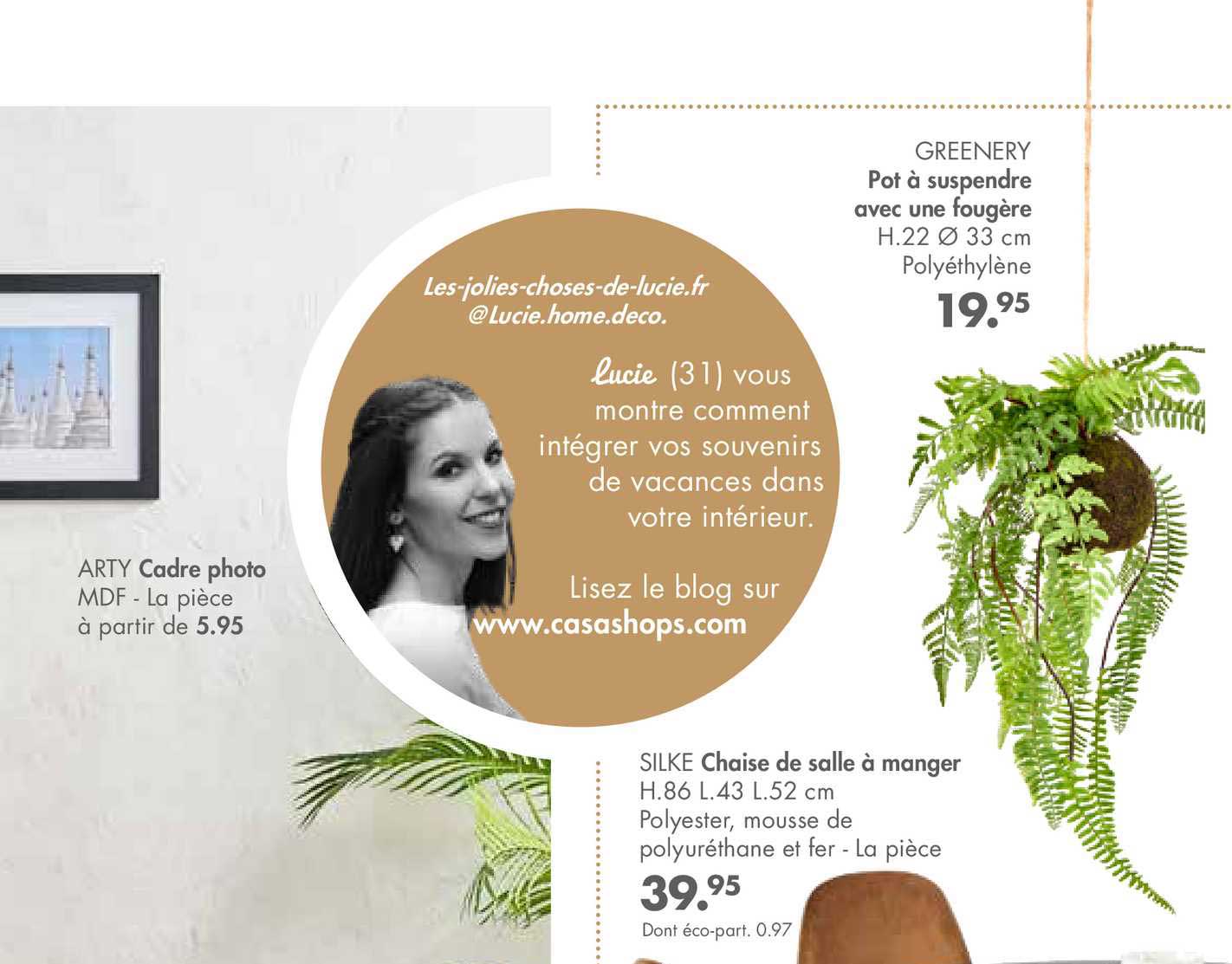 cadre photo arty, pot à suspendre avec une fougère greenery, chaise de salle à manger silke