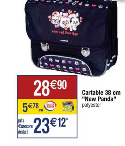 cartable 38 cm "new panda"