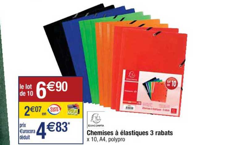 Chemises à élastiques 3 Rabats Exacompta