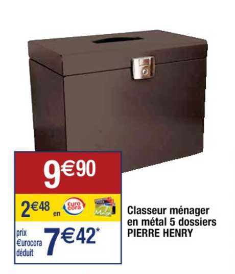 Classeur Ménager En Métal 5 Dossiers Pierre Henry