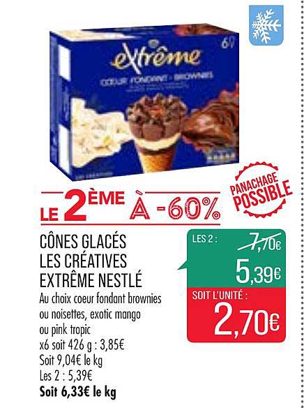 Cônes Glacés Les Créatives Extrême Nestlé