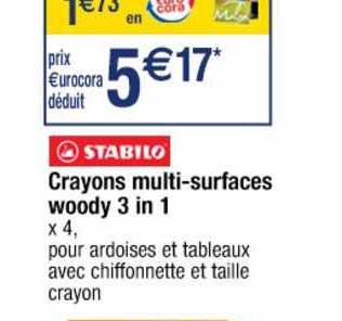 crayons multi-surfaces woody 3 en 1 stabilo