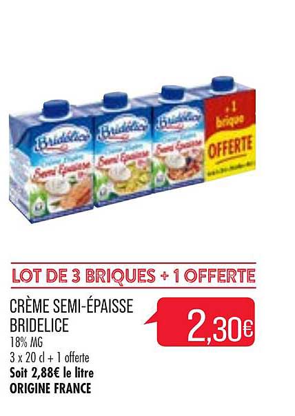 crème semi-épaisse bridélice