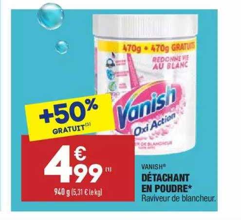 Détachant En Poudre Vanish