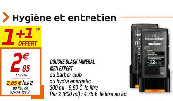 Douche Black Minéral Men Expert