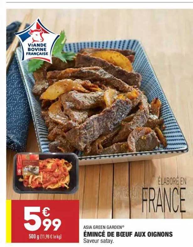 émincé de bœuf aux oignons asia green garden
