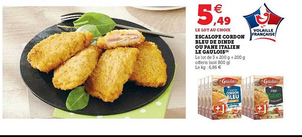 Escalope Cordon Bleu De Dinde Ou Pané Italien Le Gaulois