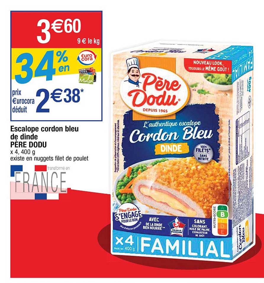 escalope cordon bleu de dinde père dodu