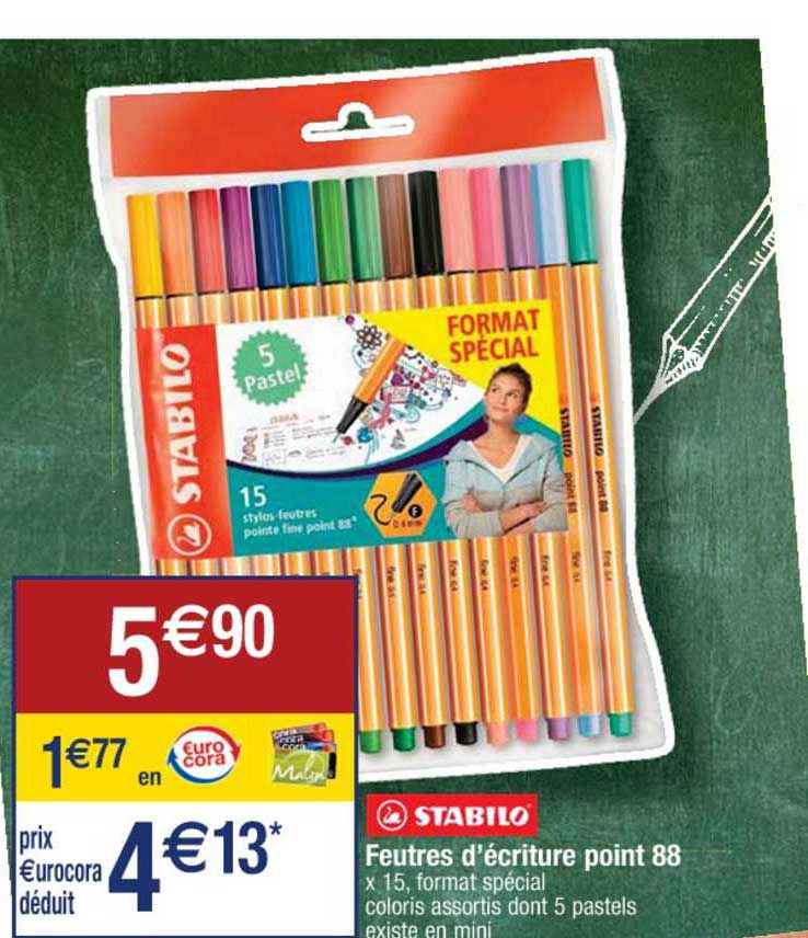 feutres d'écriture point 88 stabilo