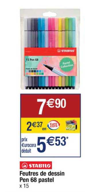 feutres de dessin pen 68 pastel stabilo