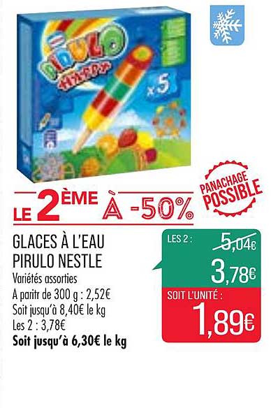 glaces à l'eau pirulo nestlé
