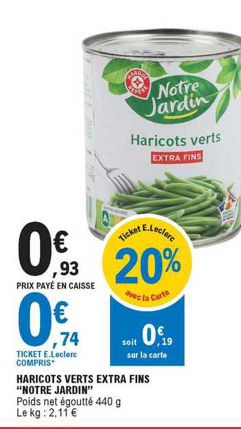 haricots verts extra  fins "notre jardin"