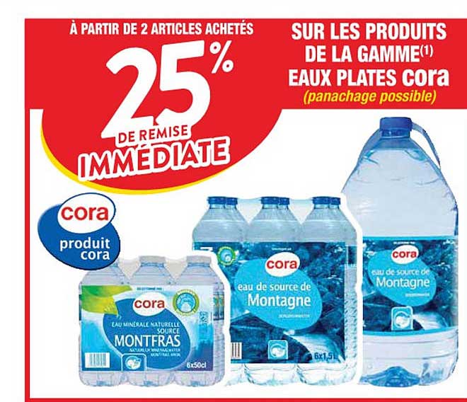 la gamme eaux plates cora