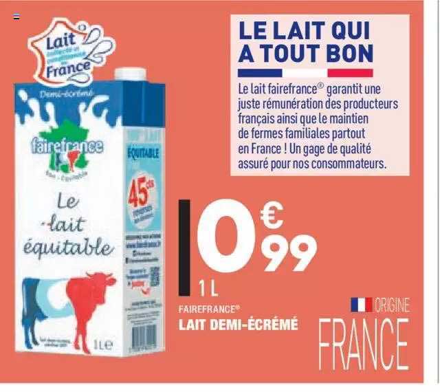 lait demi-écrémé fairefrance