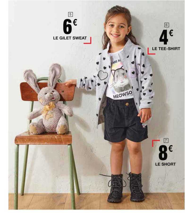 le gilet sweat, le tee-shirt, le short