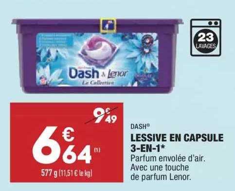 lessive en capsule 3-in-1 dash