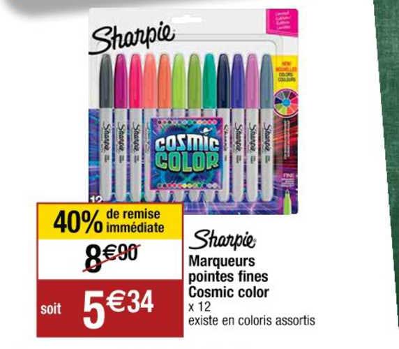 marqueurs pointes fines cosmic color sharpie