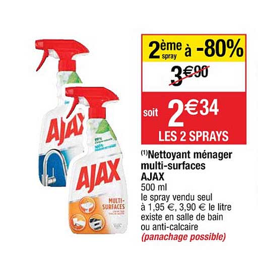 nettoyant ménager multi-surfaces ajax