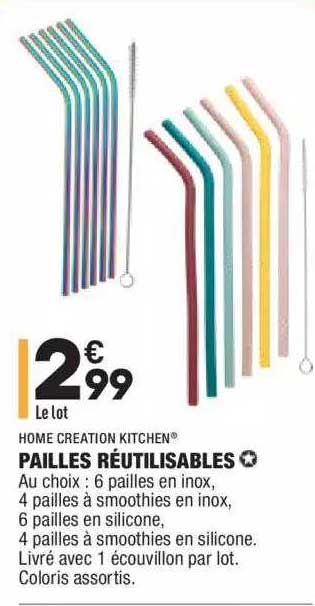 Pailles Réutilisables Home Creation Kitchen