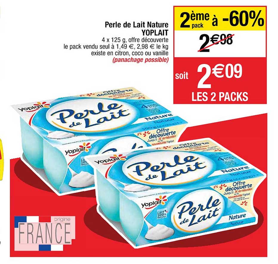 Perle De Lait Nature Yoplait