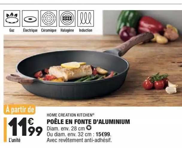 poêle en fonte d'aluminium home creation kitchen