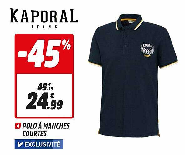 polo à manches courtes kaporal