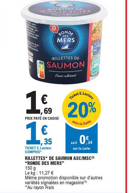 rillettes de saumon asc-msc "ronde des mers"