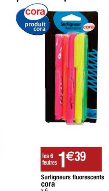 surligneurs fluorescents cora