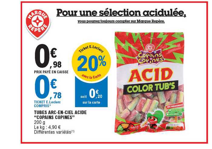 tubes arc-en-ciel acide "copains copines"