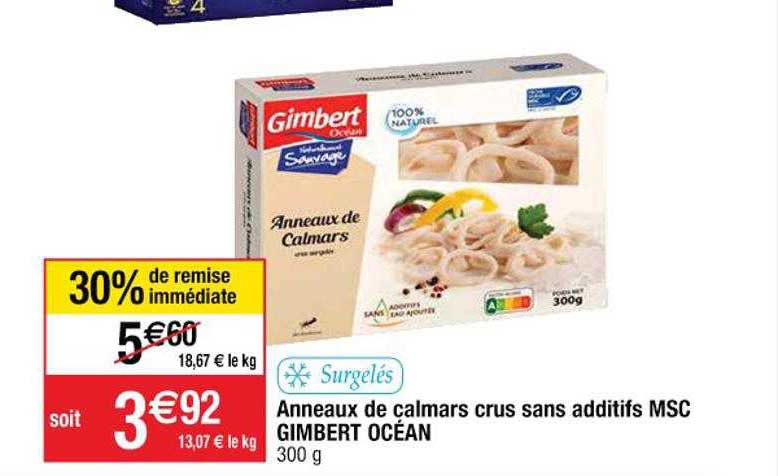 anneaux de calmars crus sans additifs msc gimbert océan