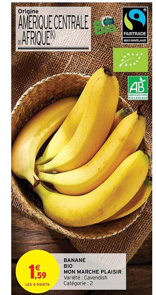 Banane Bio Mon Marché Plaisir Cavendish