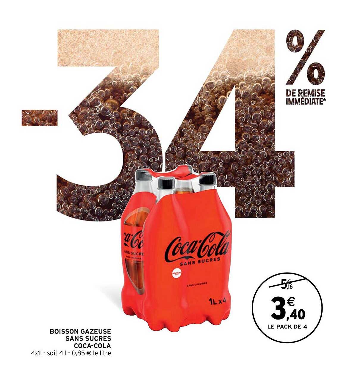 boisson gazeuse sans sucres coca-cola