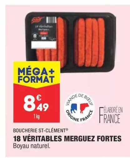 boucherie st-clément 18 véritables merguez fortes