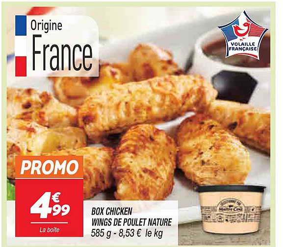 box chicken wings de poulet nature